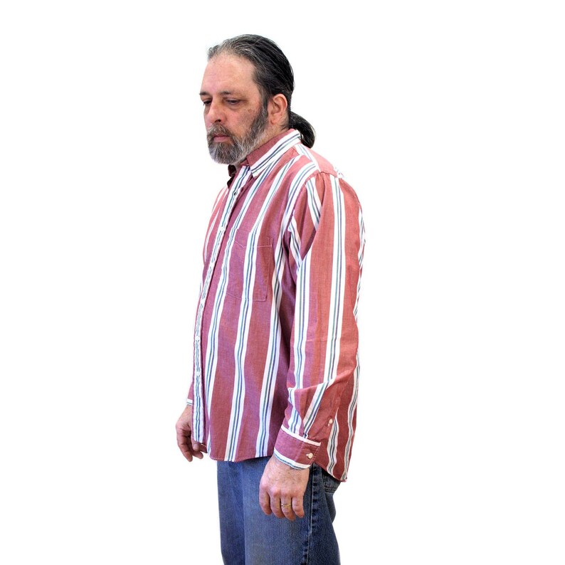 Bogari Men/'s Button Down Dress Shirt Long Sleeve Striped