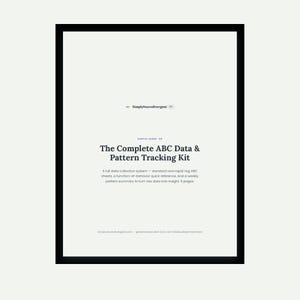 May include: A digital guide titled The Complete ABC Data & Pattern Tracking Kit by SimplyNeuroDivergent. The document includes a full data collection system, standard and rapid-log ABC sheets, a function-of-behaviour reference, and a weekly summary.