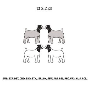 Show Goat Embroidery Design- Mini Goat Machine Embroidery Design- Show Farm Animal Embroidery Design- Livestock Embroidery- Cute Goat Design