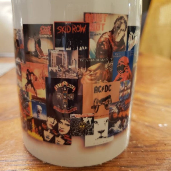 80s metal record album Coffee Cup