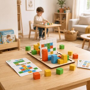 Montessori 3D Building Blocks Game for Kids – STEM Educational Toy, Spatial Thinking & Logic Puzzle, 2 Player Game