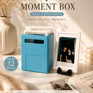 Instax Mini Photo Storage Box, Polaroid Album Holder, Memory Organizer, Desk Decor
