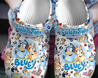 Funny Clogs Crocs, Crocband, Halloween Gift custome Bluey Family Birthday Clog Shoes, Clogs Shoes For Men Women and Kid, Gift mothers day