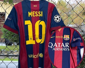 Barcelona 2014-2015 Messi #10 Football Jersey, Messi Jersey, Love Messi Champions League Football Jersey, Gift For Fan