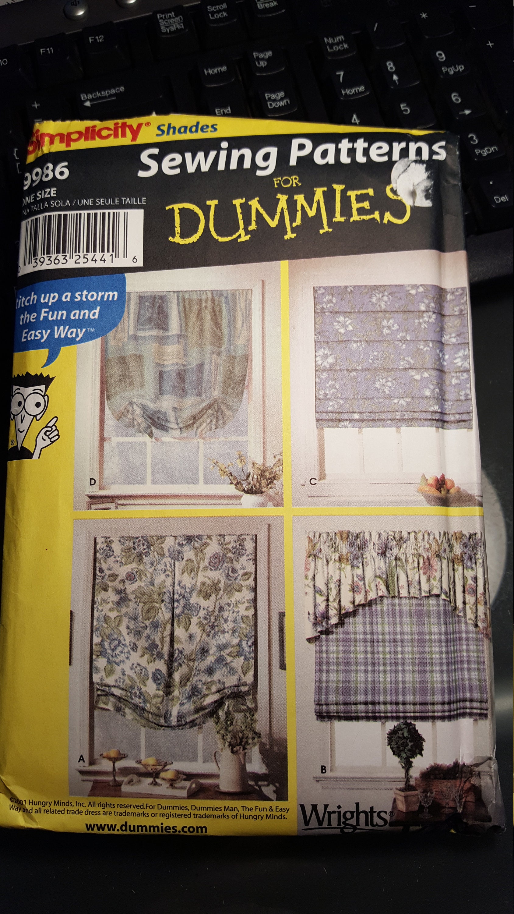 Simplicity 9986 Sewing For Dummies Window Shade Treatments Valance