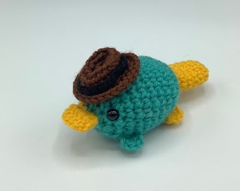 Amigurumi, crochet, Perry the platypus plush, stuffed animal