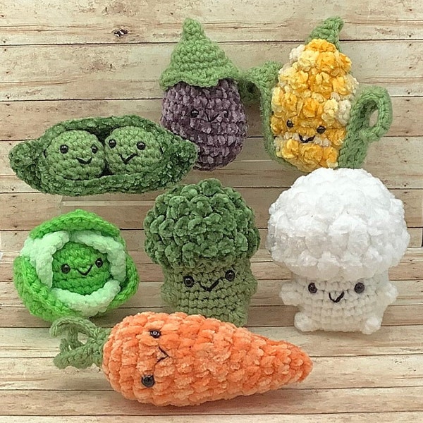 Crochet Vegetables, play food, sensory toys, gift for kids, crochet food, vegetable plushy, stuffed vegetables, eat your vege's
