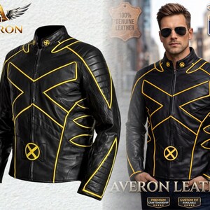 X-Men Wolverine Black Leather Jacket, Hugh Jackman movie biker coat, Logan mutant cosplay attire halloween gifts