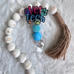 Vet Tech Badge Reel l Veterinarian l  Retractable Badge Reel | ID Holder Name Badge Badge Buddy