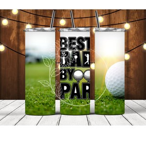 Best Dad By Par Golf Skinny 20 Ounce Tumbler Stainless Steel Tumbler Drinkware Golfing Tumbler