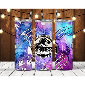 Motherhood A Walk In The Park Tumbler Skinny 20 Ounce Tumbler Stainless Steel Tumbler Drinkware Dinosaur