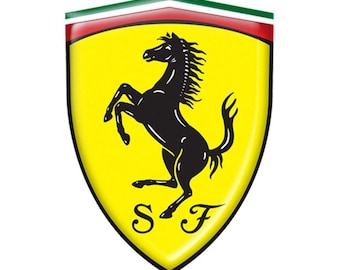 Pegatina 3D para coche Ferrari, decoración automotriz, emblema abovedado personalizado, escudo, logotipo, insignia, coche, portátil, teléfono, brillante, impermeable, alta calidad