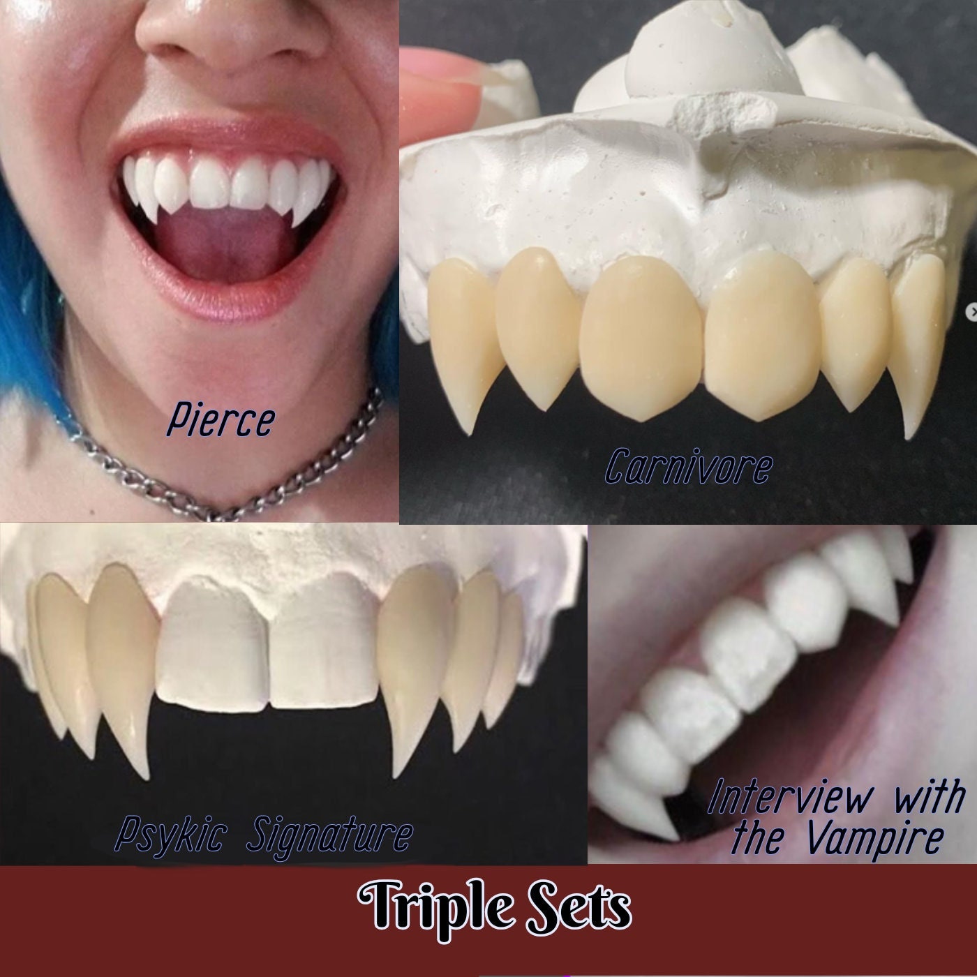 Think Fangs Duos, Couples, and Pairs! (two Sets of Fangs + Two Impression Kits) - Etsy
