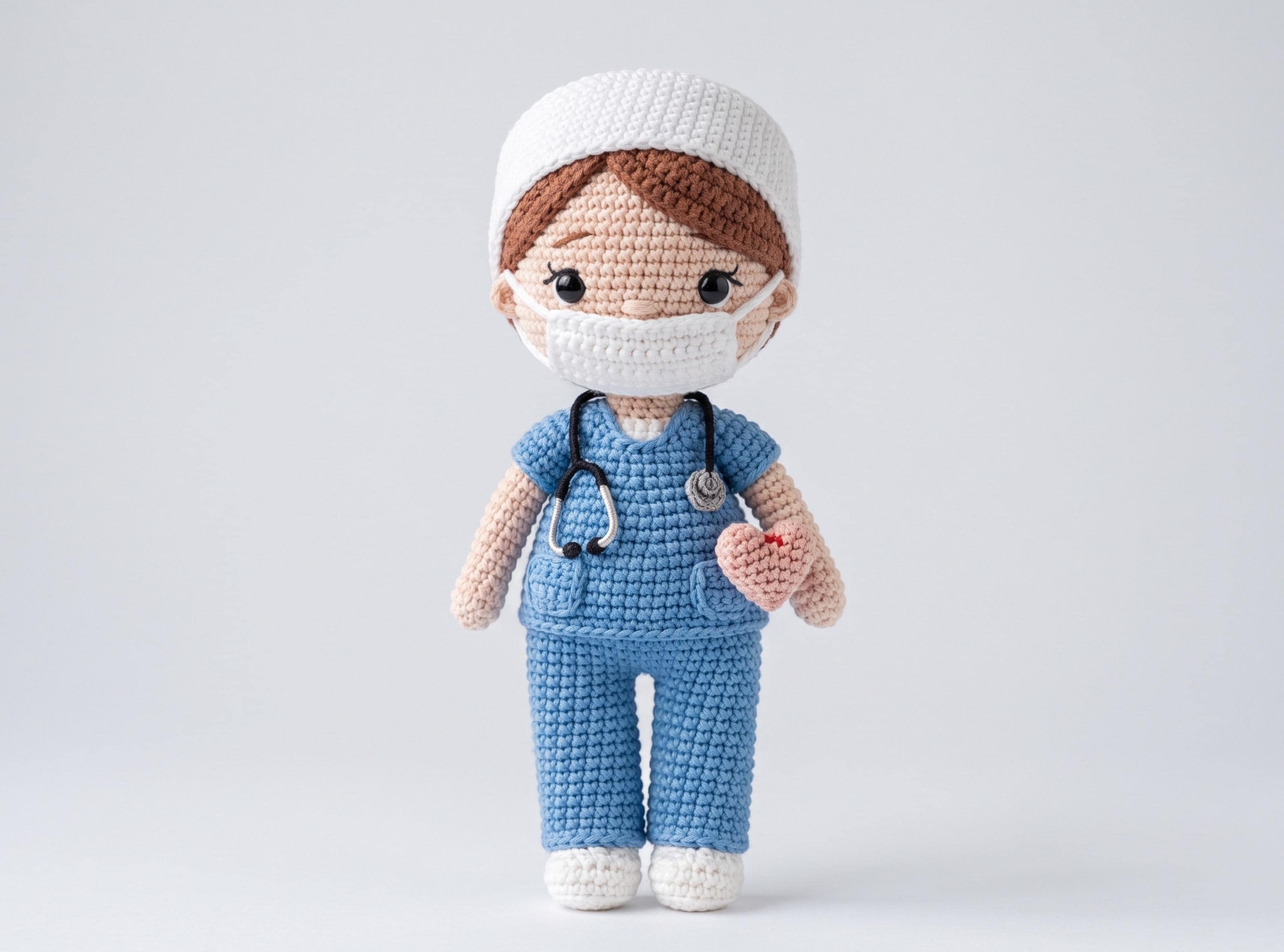 リオン　編みぐるみ　ナース　ドクター　助産師　ハンドメイド かぎ針編みの看護師 - Etsy 日本