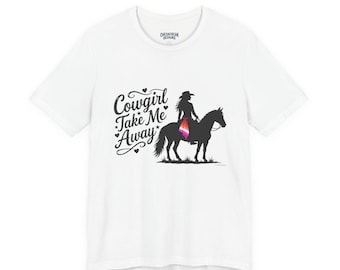Cowgirl Take Me Away T-Shirt | Cowboy Horse Silhouette, Western Graphic