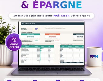 Budget Personnel Excel & Google Sheets — Tableur Automatisé Français pour Suivi des Dépenses, Budget Mensuel et Objectifs d'Épargne