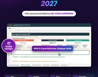 Financial Planner 2027 Excel, Tracking Annual Deadlines, Monthly Provision and Savings Goals