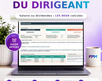 Simulator voor directiebeloning in Excel: Salaris of dividend, SARL-manager en SASU-voorzitter, 10%-regel