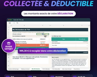 VAT tracking in Excel, VAT collected and deductible, ready-to-copy return amounts, Google Sheets
