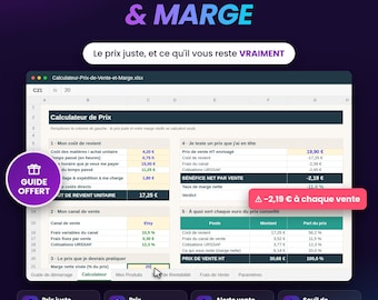 Excel Selling Price Calculator, Margin and Cost Price Calculator, Etsy Fees and Memberships Included, Google Sheets