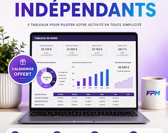 Complete starterskit voor zelfstandigen: Excel, 5 spreadsheets voor URSSAF-management (facturering, prijsbepaling, cashflow en budgettering), Google Sheets