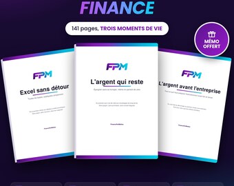 Pack of 3 Finance Books (PDF, French), Excel, Business Creation and Savings, 141 Illustrated Pages and Free Memo
