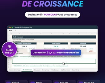 Excel Growth Chart, Tracking of Visits, Conversion Rate and Average Order Value for Online Stores