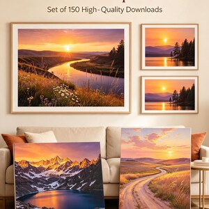 150 stampe di paesaggi al tramonto / Scene naturalistiche all'ora d'oro (download digitale)