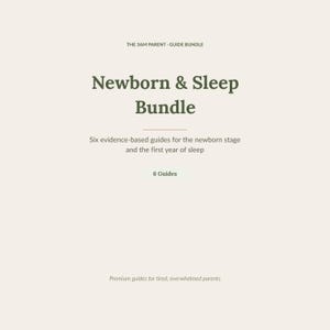 Può includere: Un documento digitale intitolato The 3AM Parent - Guide Bundle, Newborn & Sleep Bundle, contenente sei guide basate su prove scientifiche per la fase neonatale e il primo anno di sonno, con 6 Guides e Premium guides for tired, overwhelmed parents.