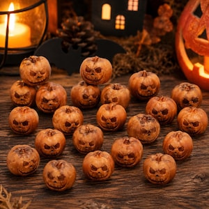 20 mini-harts-jack o' lantern-pumpor, Halloween-dekoration för älvor i trädgården