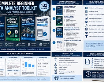 Complete Data Analyst Toolkit | SQL Python Pandas Workbooks + Portfolio Project | Beginner Data Analytics Bundle