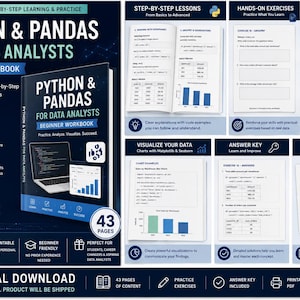 Python e Pandas para Analistas de Dados: Livro de Exercícios para Iniciantes | Exercícios Práticos de Análise de Dados | Download Digital de Python