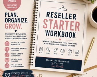 Reseller Starter Workbook | Clothing Reseller Planner & Worksheets | Reselling Business Organizer | Beginner Seller Printable PDF