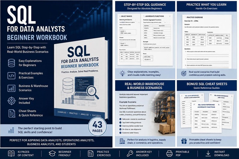 Complete Data Analyst Toolkit | SQL Python Pandas Workbooks + Portfolio Project | Beginner Data Analytics Bundle image 2