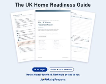 UK Emergency Preparedness Guide | 3-Day Kit Checklist, Power Cut Flood Plan, Household Skills PDF
