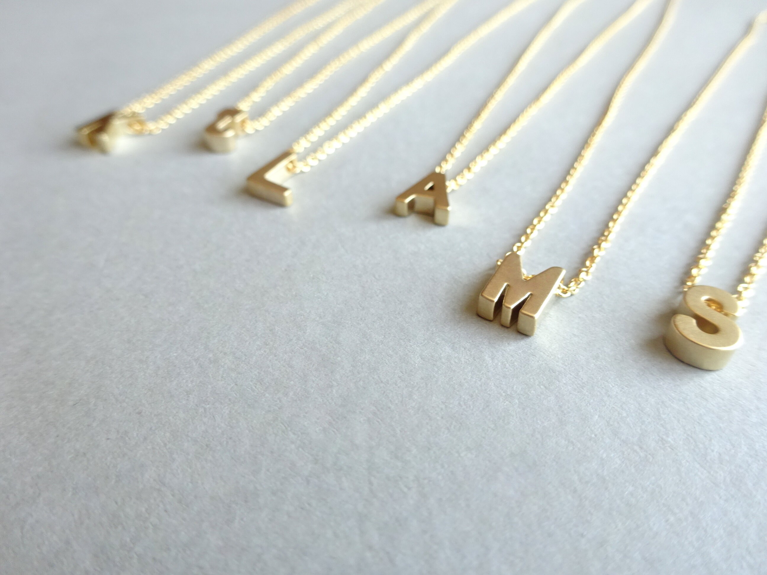 K Letter Necklace Gold Letter Necklace Dainty Gold Necklace Etsy