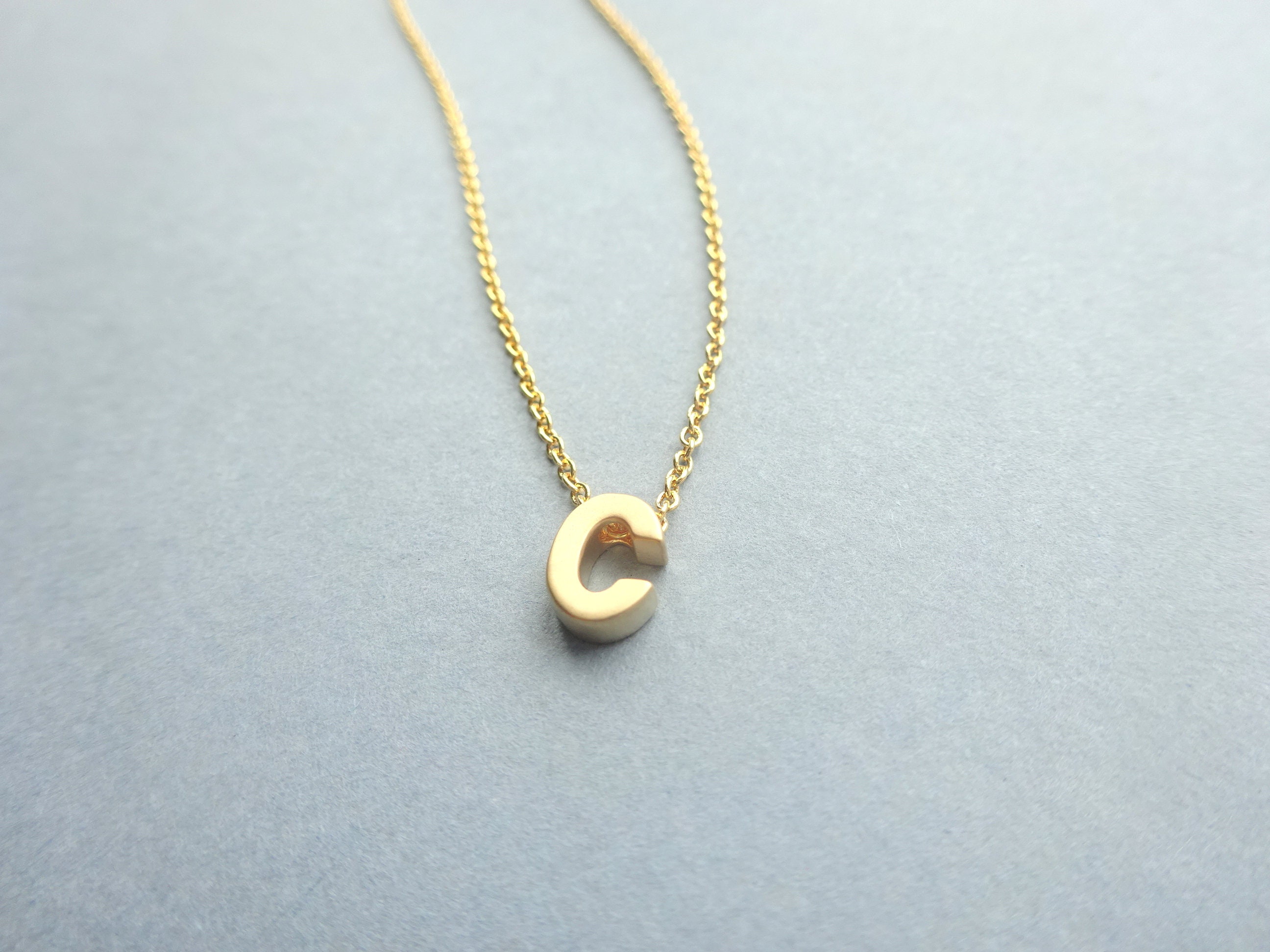 Initial Letter Necklace C Letter Necklace Custom Initial Jewelry