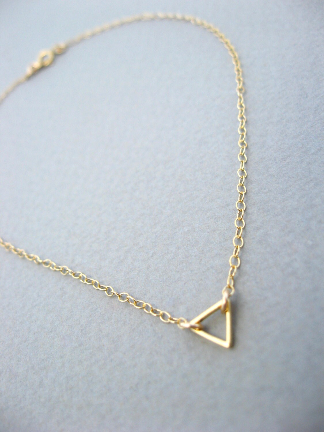 Gold Anklet Gold Ankle Bracelet Tiny Triangle Anklet Jewelry Etsy