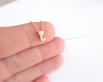 Initial J Necklace, Gold J Initial Necklace Personalized Gift, Personalized Initial J, Dainty Gold Alphabet Jewelry, Gold J Letter Necklace