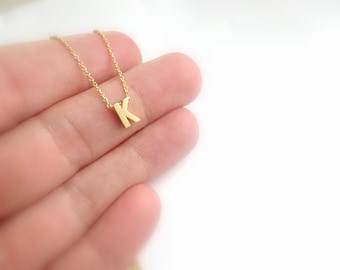 K Letter Necklace, Gold Letter Necklace, Initial K Necklace Dainty Gold Necklace, Initial Letter, Personalized Initial, Jewelry Gift For Her