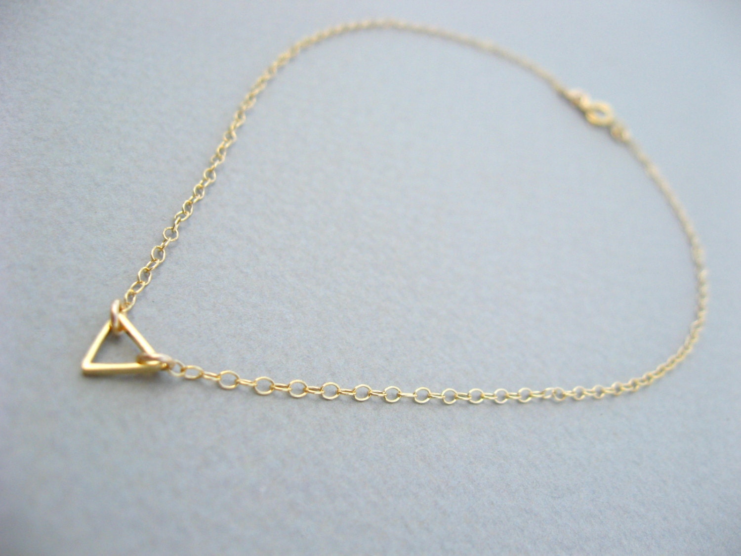 Gold Anklet Gold Ankle Bracelet Tiny Triangle Anklet Jewelry Etsy
