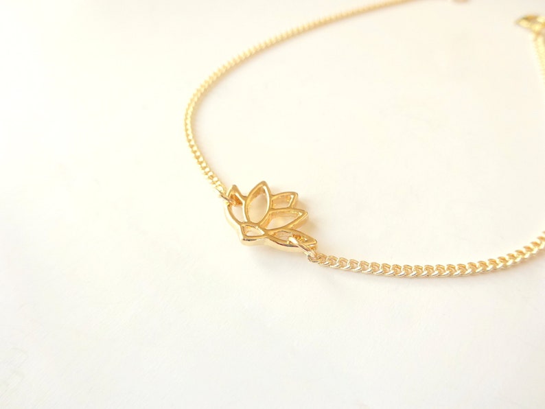 Yoga Spiritual Jewelry Gold Anklet Yoga Anklet Gold Lotus Anklet Gift For Her Dainty Gold Anklet Flower Anklet Jewelry Gifts