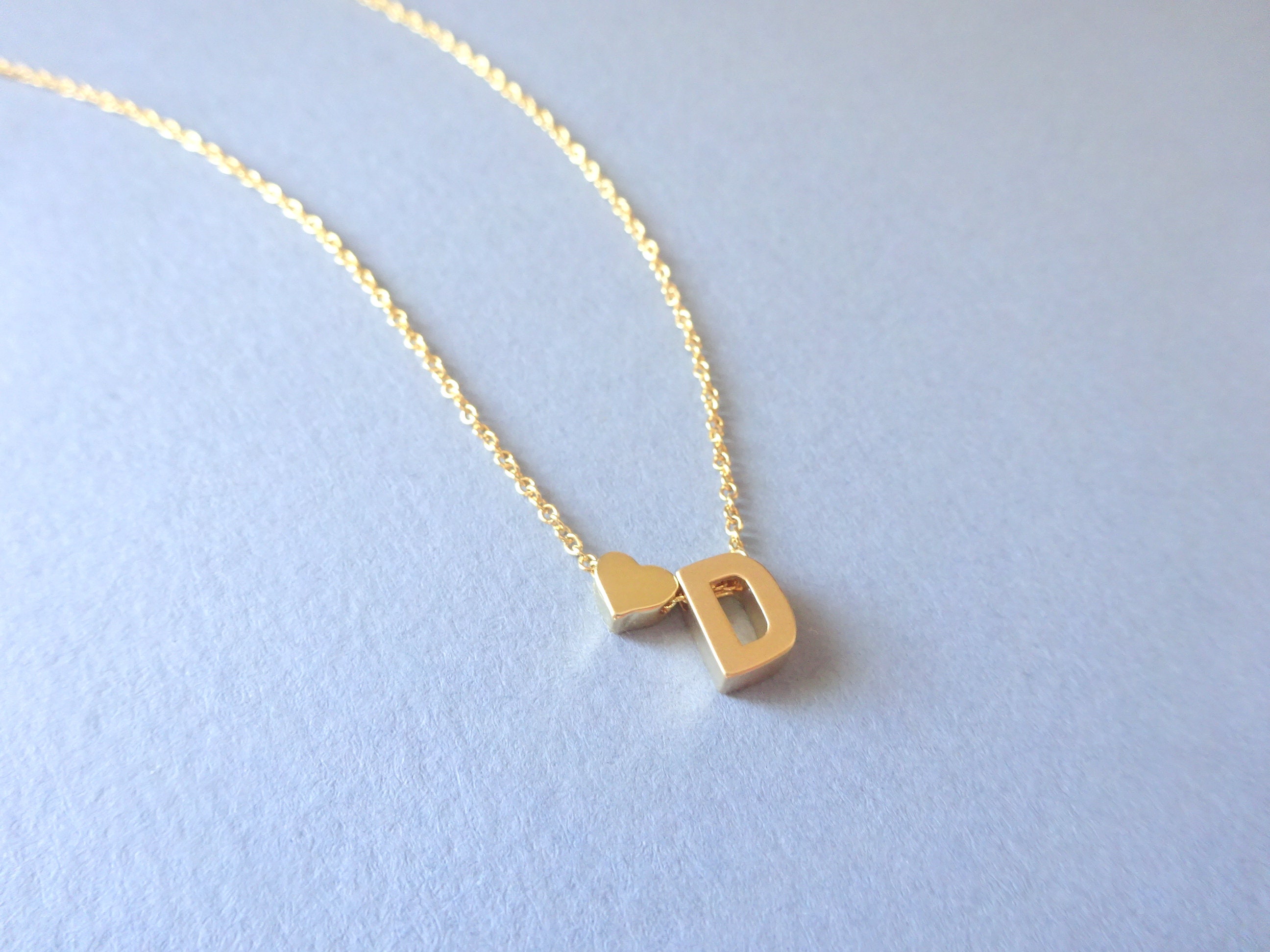 Amazon.com: Real Gold Initial Necklace