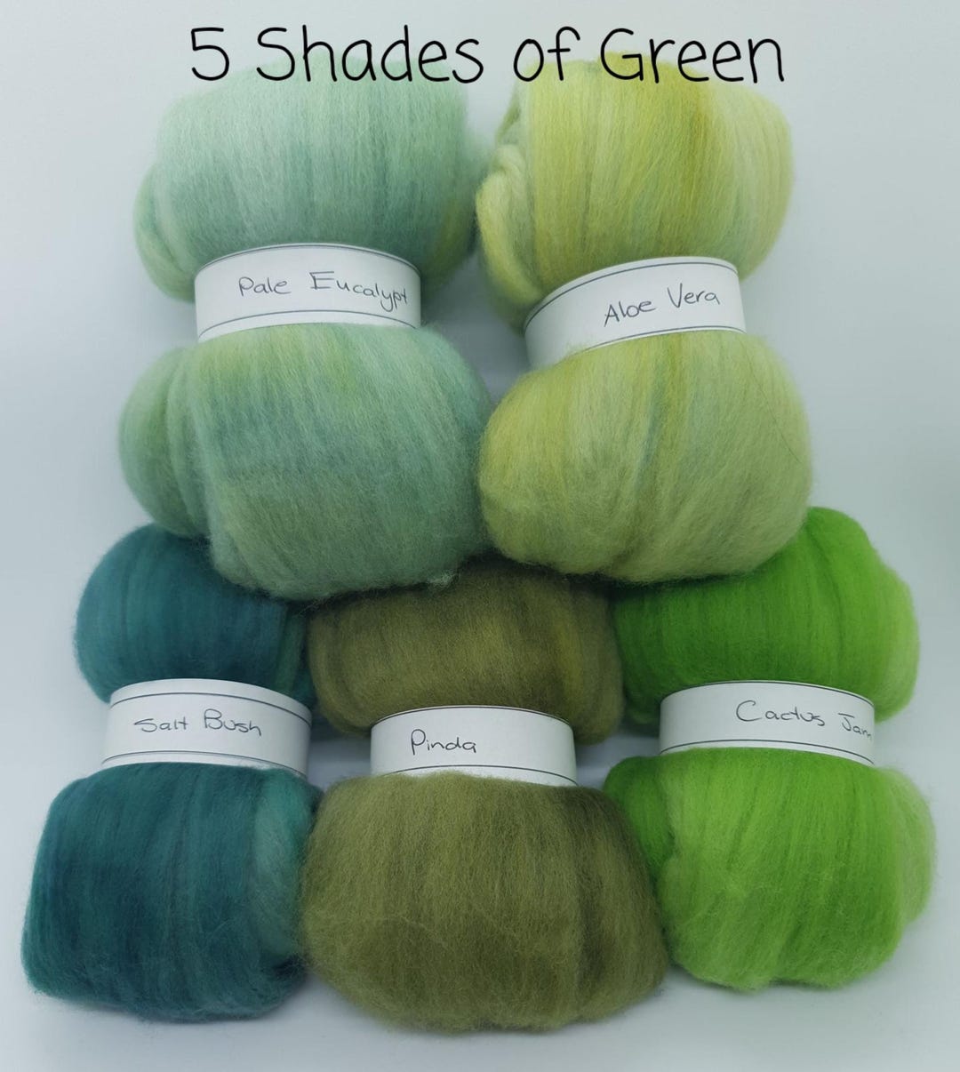 Wool Roving Images Merino Wool Rovings- 5 Shades of Green - Etsy