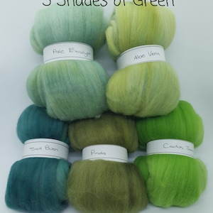 Wood Rovings- 5 Shades of Green