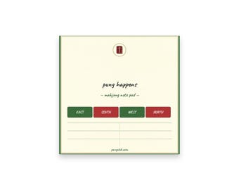 Mahjong Sticky Notes, Bamboo Tile Post-it Pad