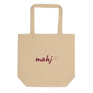 Mahjong Tote Bag, Bamboo Tile Emblem Canvas Shoulder Bag for Game Night, Gift for Mahjong Lovers, Mah Jong Player | Pung Club image 1