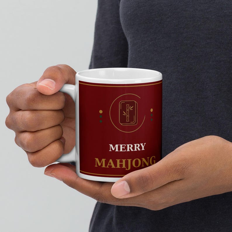 Mahjong Christmas Mug | Merry Mahjong Ceramic Coffee Mug | Holiday Gift | Pung Club