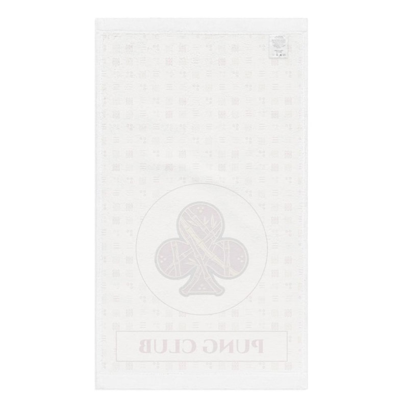 Mahjong hand towel with bamboo tile pattern and Pung Club emblem