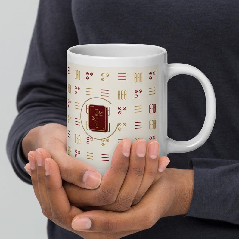 Mahjong Mug | Bamboo Tile Pattern Ceramic Coffee Mug | Pung Club
